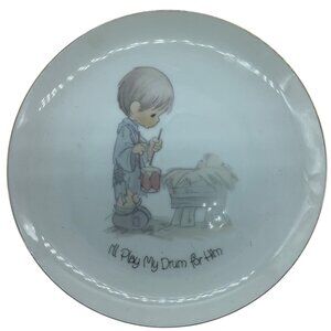 Vtg 1980 Precious Moments "Ill Play My Drum For Him" Collectible Plate Enesco 7"